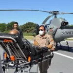 Idoso com hérnia estrangulada é resgatado de helicóptero pela Marinha no Pantanal