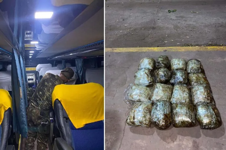 Exército apreende mais de 8 kg de maconha em ônibus que seguia para Campo Grande