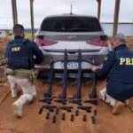 PRF apreende fuzis, munições e pistolas sendo transportado em “carro de família” na BR-463