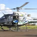 Helicóptero da Sejusp parte de MS para auxiliar vítimas das enchentes no RS