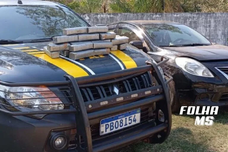 PRF apreende 18 kg de maconha em carro transportado por guincho na BR-262