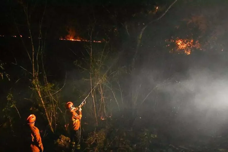 Mudança drástica na direção do vento aumenta risco de incêndios na BR-262