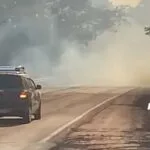 Fogo se aproxima da rodovia e prejudica tráfego na BR-262 em Corumbá