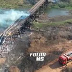 Incêndio na MS-228 destrói parte de ponte na região da Estrada Parque Pantanal