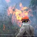 Bombeiros travam batalha contra o fogo para conter incêndio na região do Nabileque