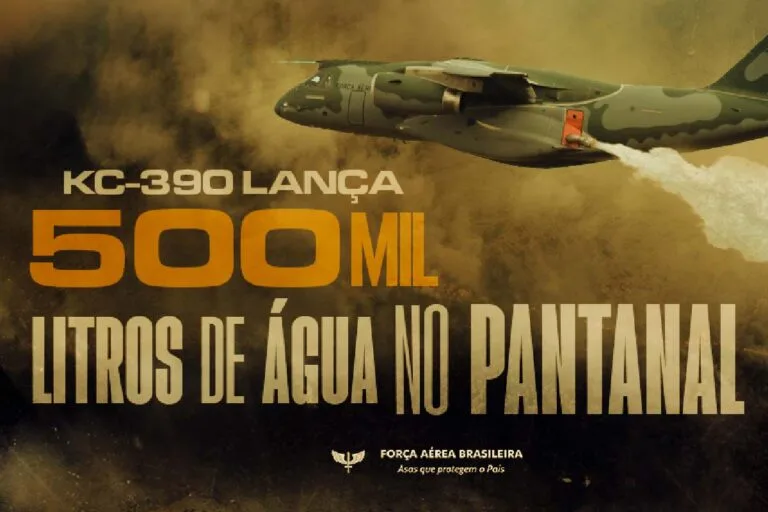 FAB atinge marca de 528 mil litros de água lançados no combate aos incêndios no Pantanal