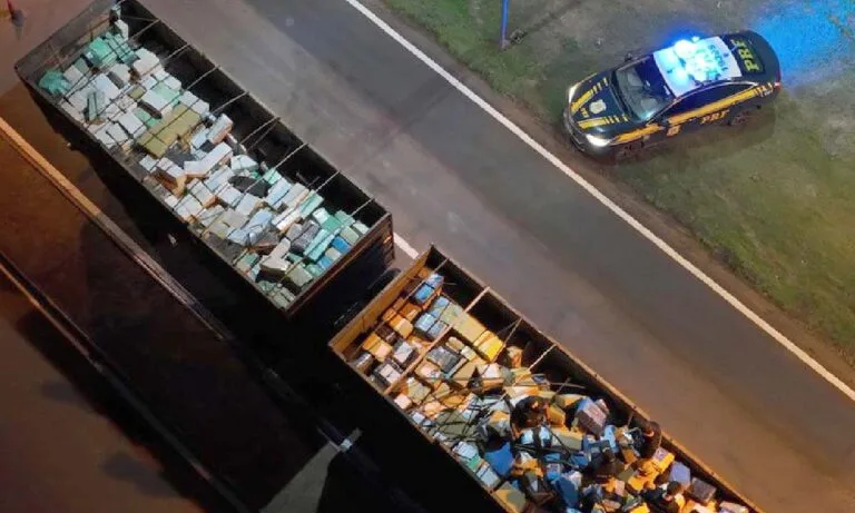 PRF apreende mais de 28 toneladas de maconha em caminhão carregado com milho