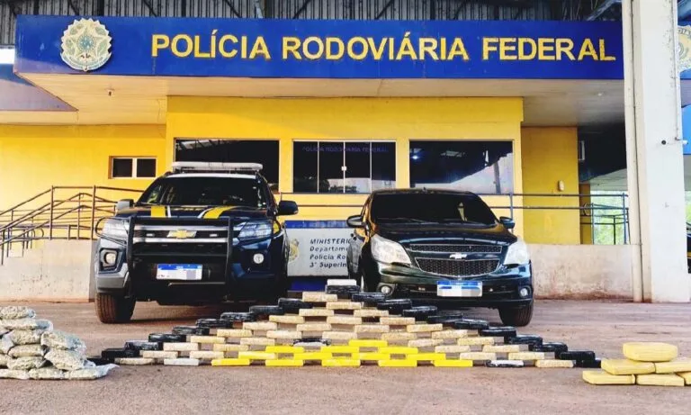 PRF apreende mais de 86 kg de drogas e prende dois homens por tráfico na BR-262