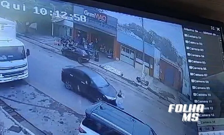 Vídeo mostra idosa ao ser atropelada em Corumbá, motorista fugiu