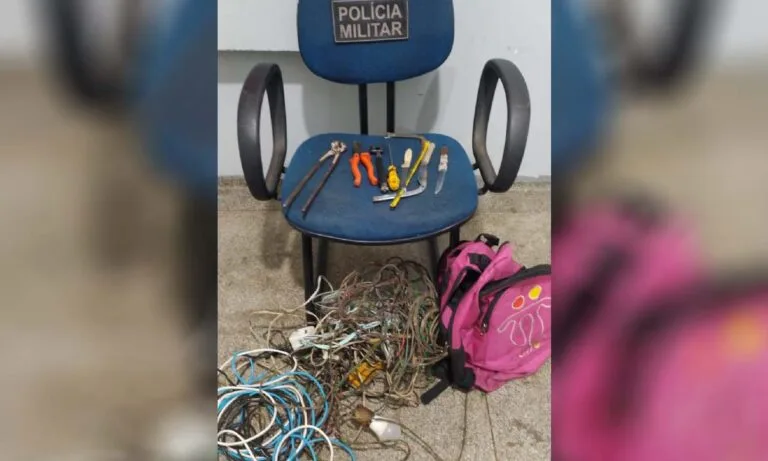 Homem é preso em flagrante após furto de fios elétricos e ferramentas em Corumbá