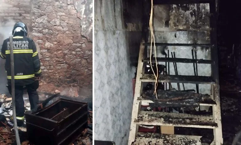 Incêndio destrói residência no centro de Corumbá