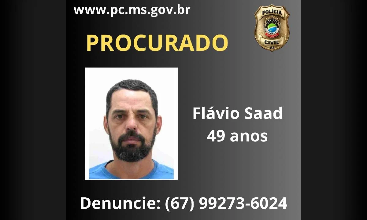 Procurado pela polícia civil de ms pelo crime de feminicídio cometido em Campo Grande