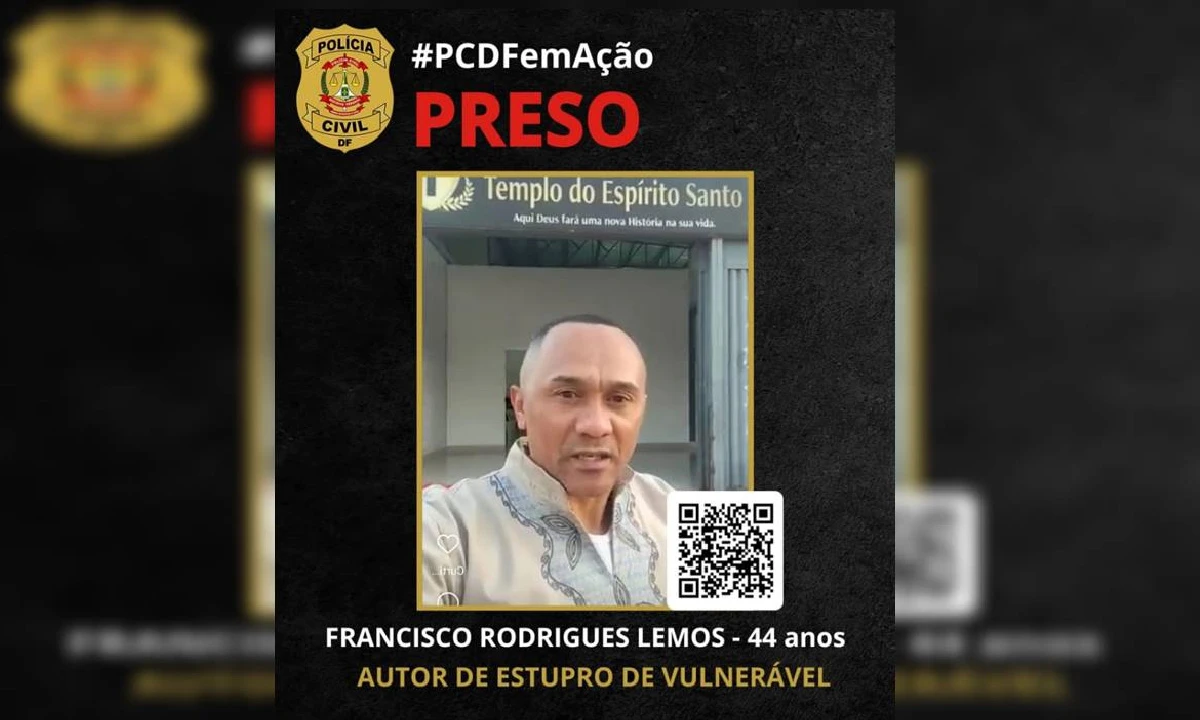 pastor preso por estupro no DF