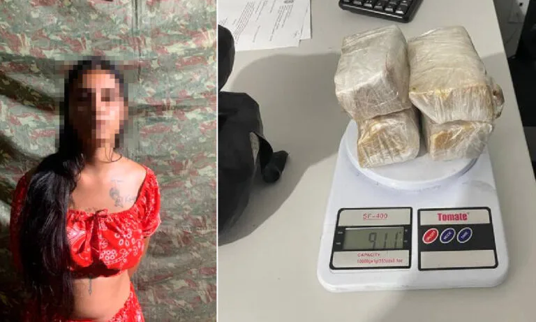 mulher é presa com droga junto ao corpo