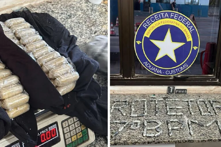 Receita apreende mercadorias contrabandeadas e cocaína em operação em Corumbá