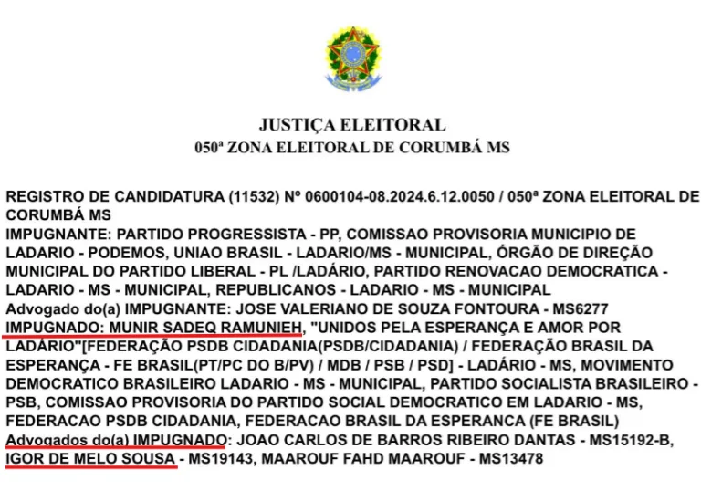 MP recomenda que Ladário suspenda contrato jurídico sem licitação de R$ 259 mil 4 advogados munir MP recomenda que Ladário