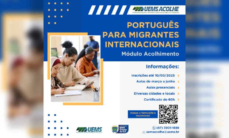 UEMS abre inscrições para curso gratuito de português para migrantes