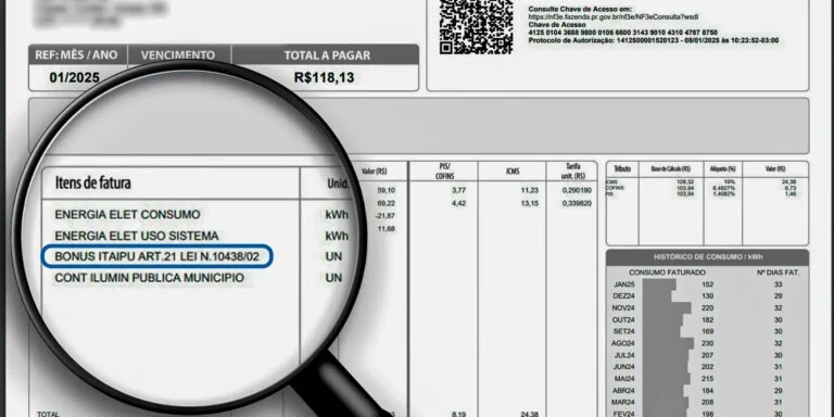 Bônus Itaipu dará desconto médio de R$ 11,59 na conta de luz de agosto