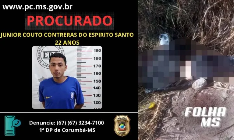 Feminicídio em Corumbá: suspeito identificado pela polícia civil está foragido